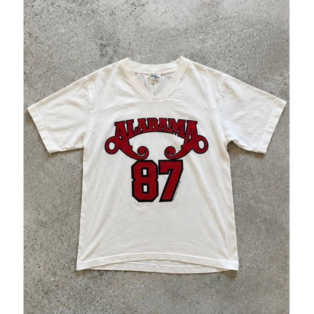 Vintage 1988 Alabama 87 Chalk Line Made In USA Football Jersey T Shirt Small